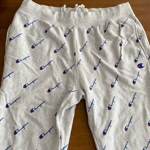 Champion Men's Cream Logo-Print Sweatpants